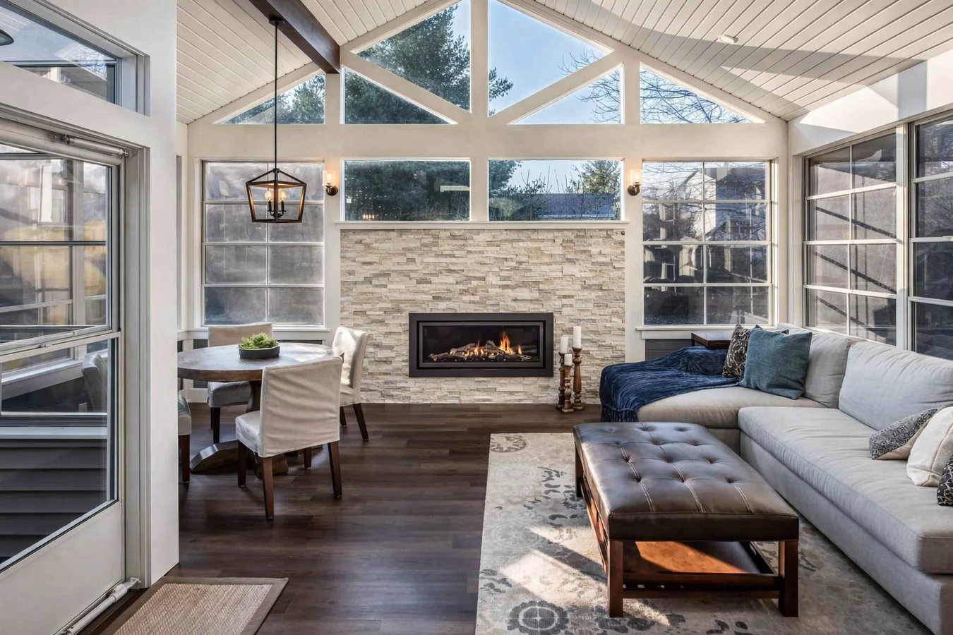 Deck-to-sunroom conversion